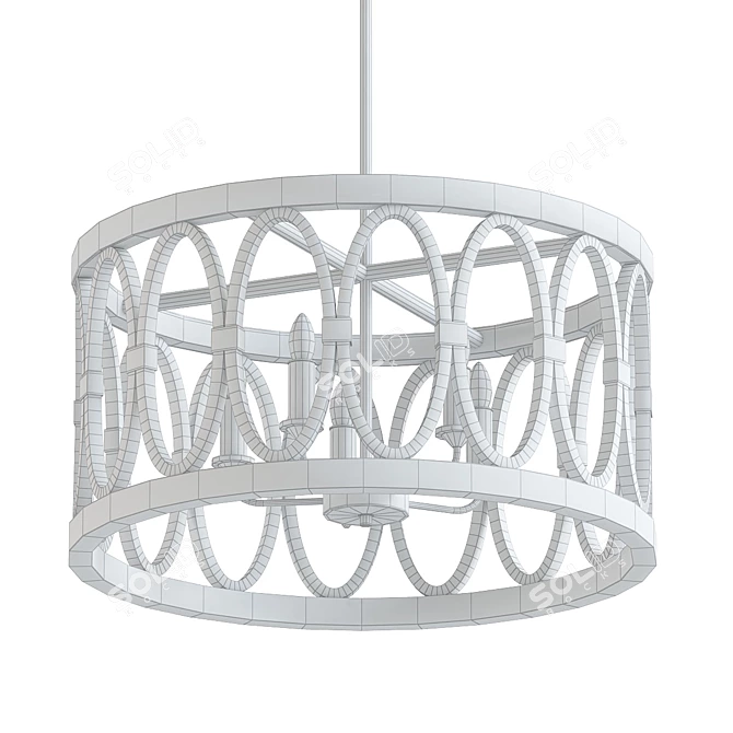 Sophisticated Patrice5 Drum Chandelier 3D model image 2