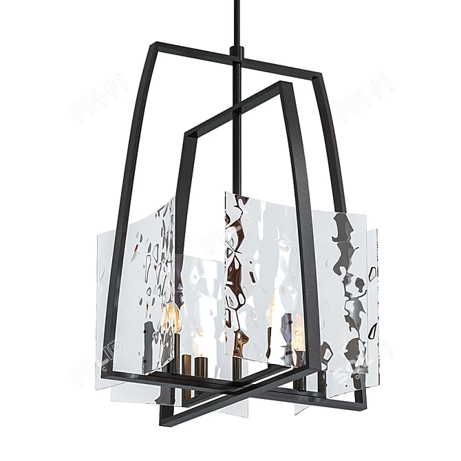 Elegant Arc Lantern Chandelier 3D model image 1