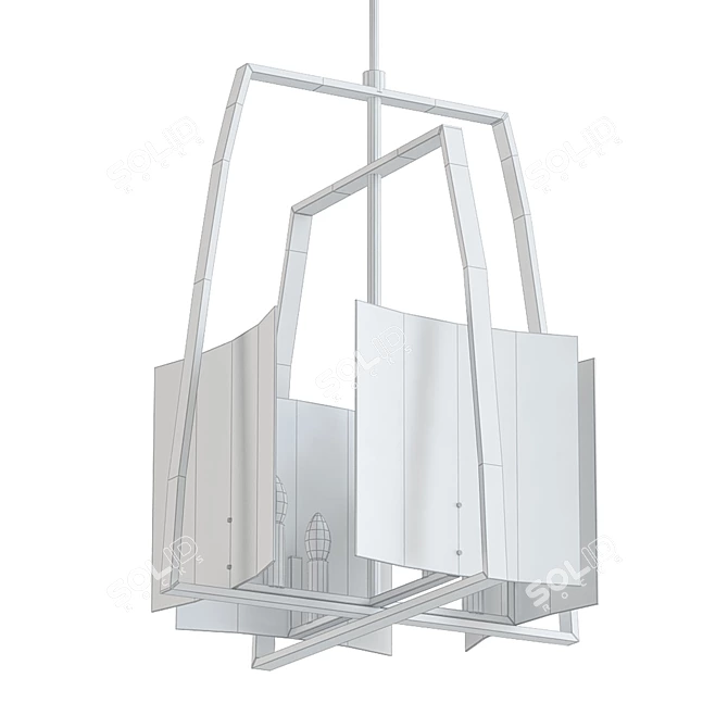 Elegant Arc Lantern Chandelier 3D model image 2