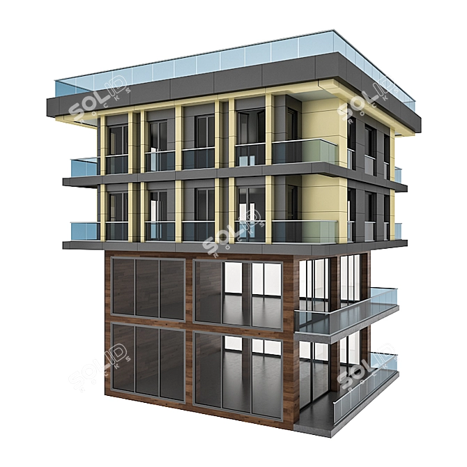 Title: Modern Detailed Building Model 3D model image 1