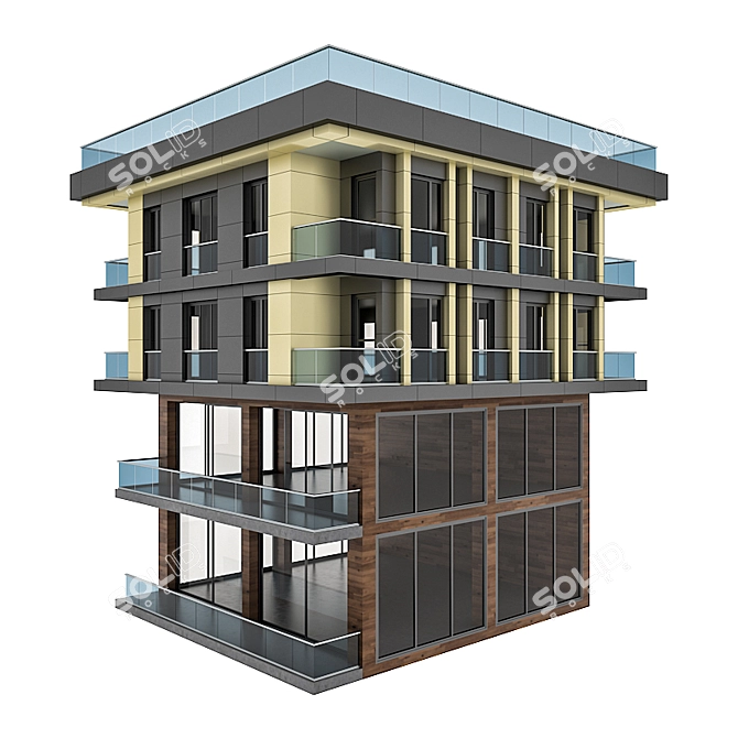 Title: Modern Detailed Building Model 3D model image 2