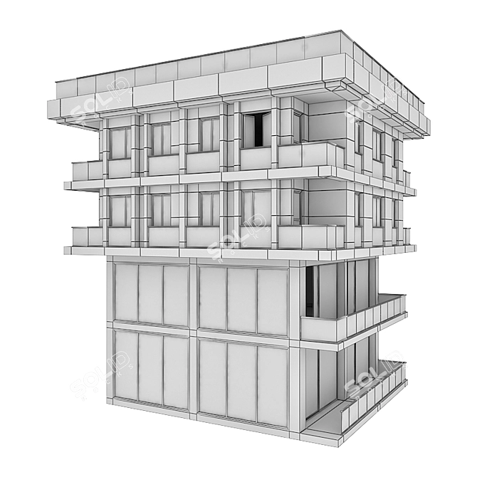 Title: Modern Detailed Building Model 3D model image 7