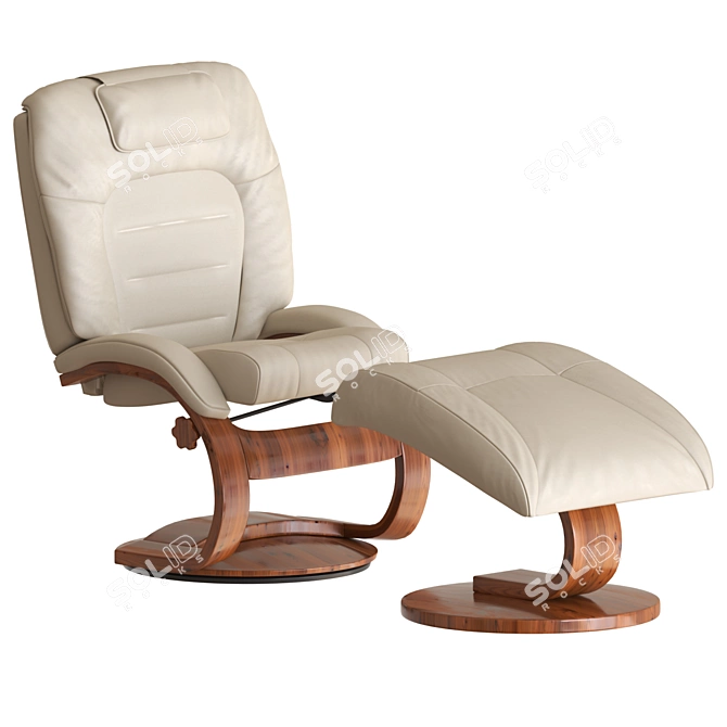 Ultimate Comfort Leather Armchair 3D model image 4