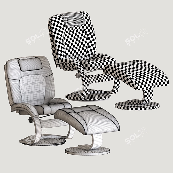 Ultimate Comfort Leather Armchair 3D model image 1