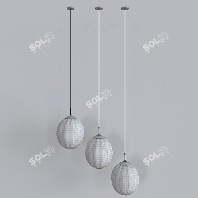 Elegant Domie Pendant Light 3D model image 4