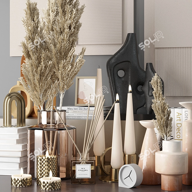 Elegant Home Decor Set 3D model image 2