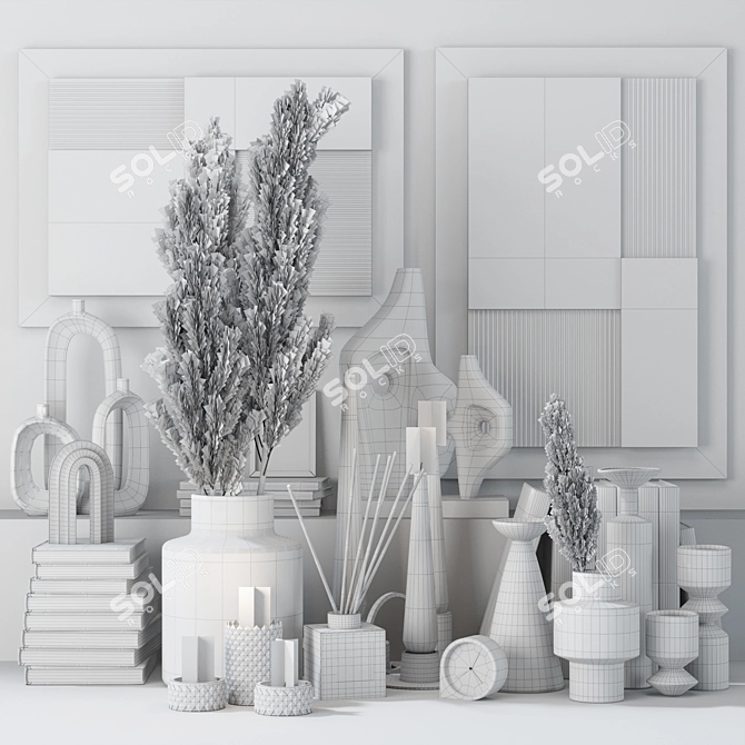 Elegant Home Decor Set 3D model image 4