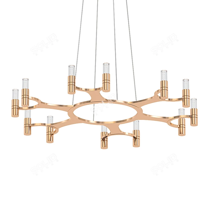 Elegant Nexus 12-Light Chandelier 3D model image 1