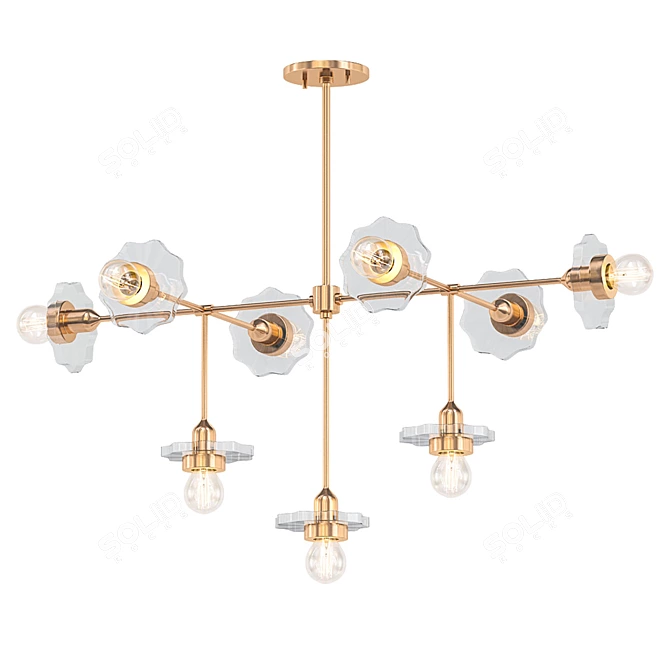 Vintage Elegance: Alexa 9-Light Chandelier 3D model image 1