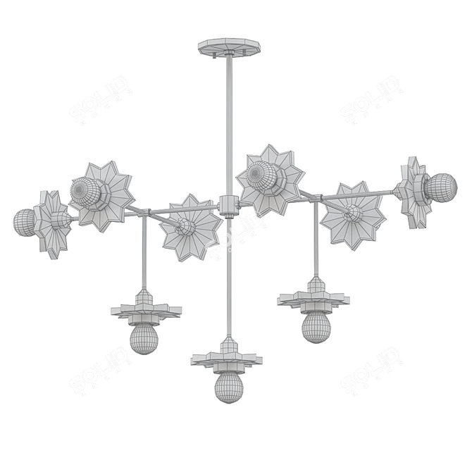 Vintage Elegance: Alexa 9-Light Chandelier 3D model image 2