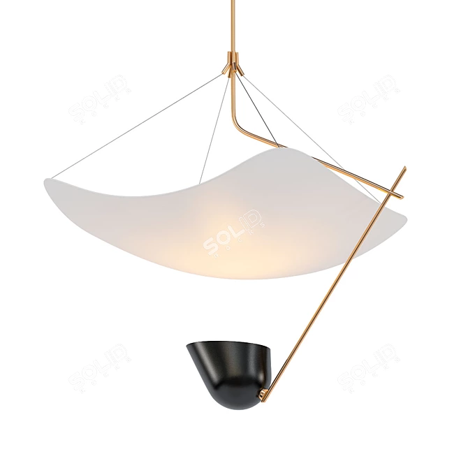 Sleek, Modern Angelo Pendant Light 3D model image 1