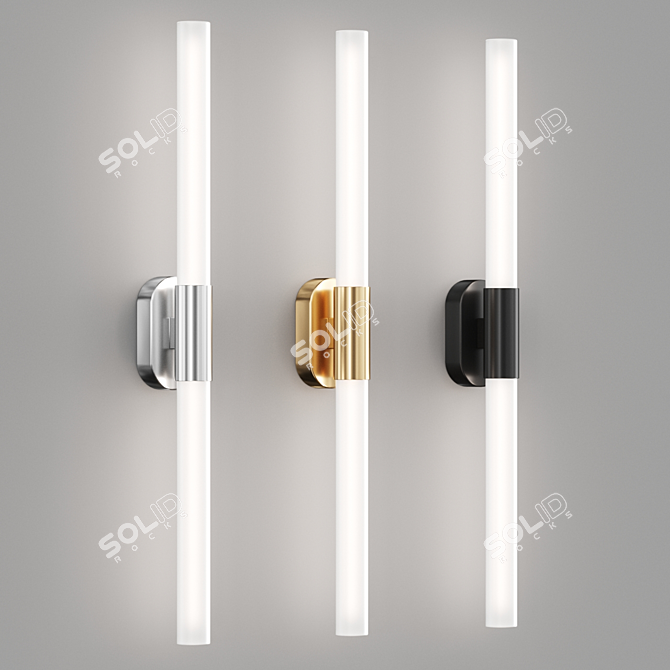 Dual LED Bathroom Wall Light 3D model image 1