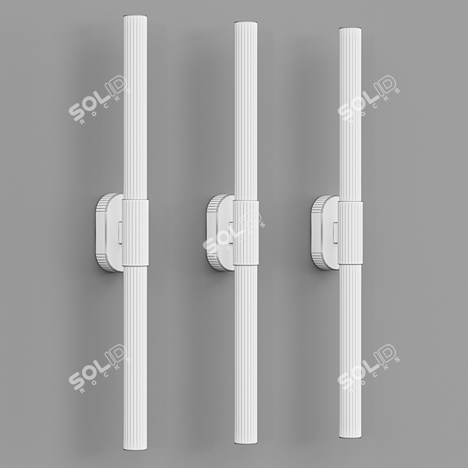 Dual LED Bathroom Wall Light 3D model image 3