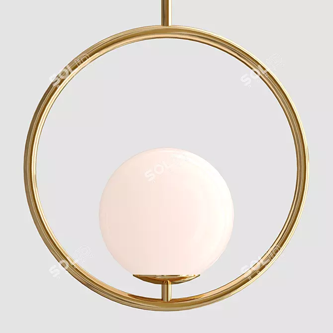 Sleek Hoop Pendant Lamp 3D model image 2