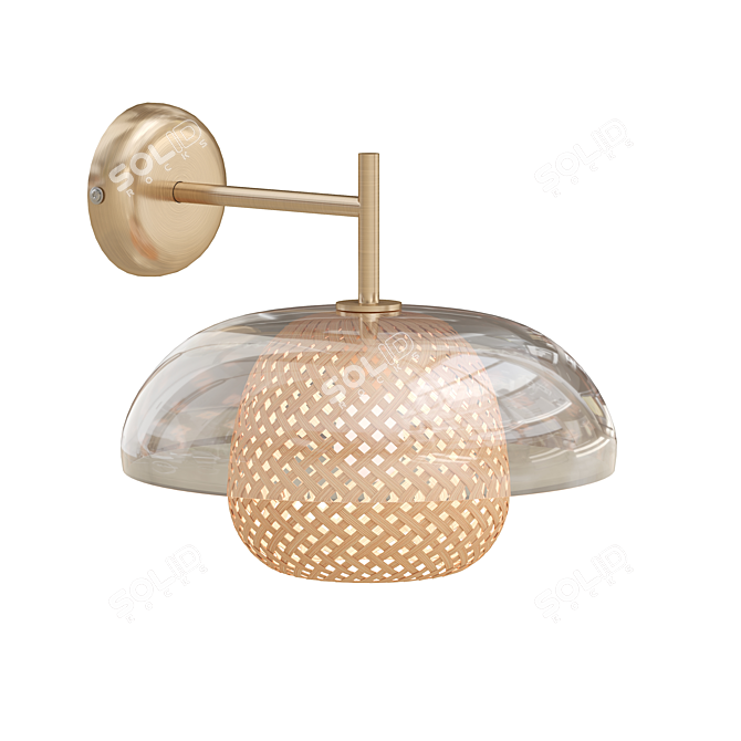 Stylish Metal and Glass Wall Lamp 3D model image 1