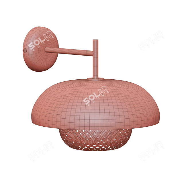 Stylish Metal and Glass Wall Lamp 3D model image 3