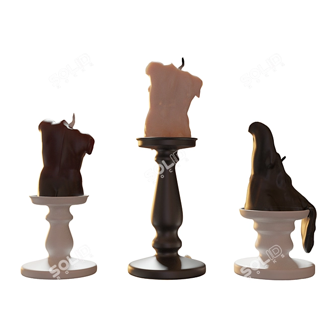 Greek Sculpture Candlestick 3D model image 2