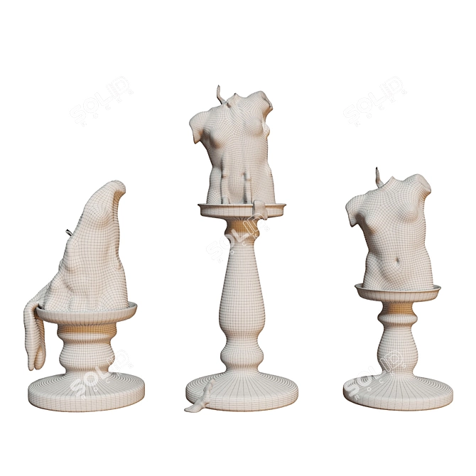 Greek Sculpture Candlestick 3D model image 4