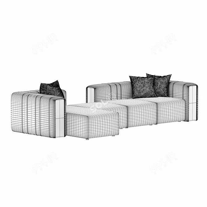 Sophisticated Italian Luz Sectional 3D model image 3