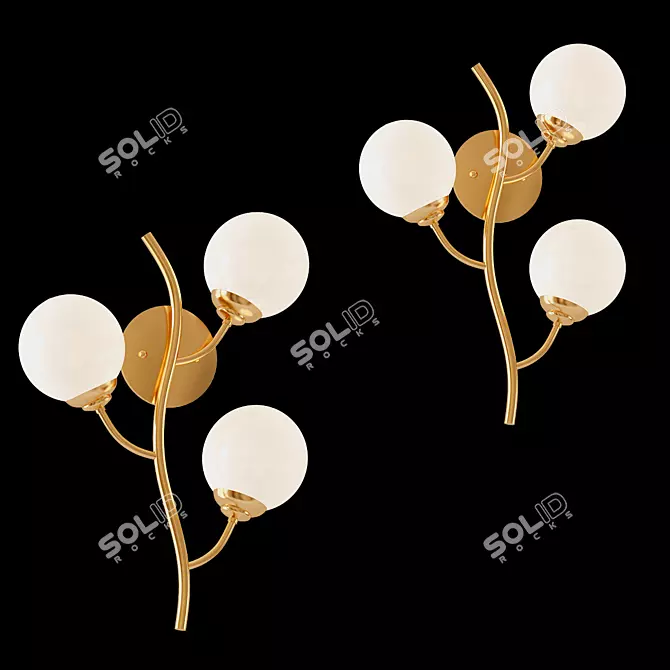 Elegant Grapes Wall Lamp 3D model image 1