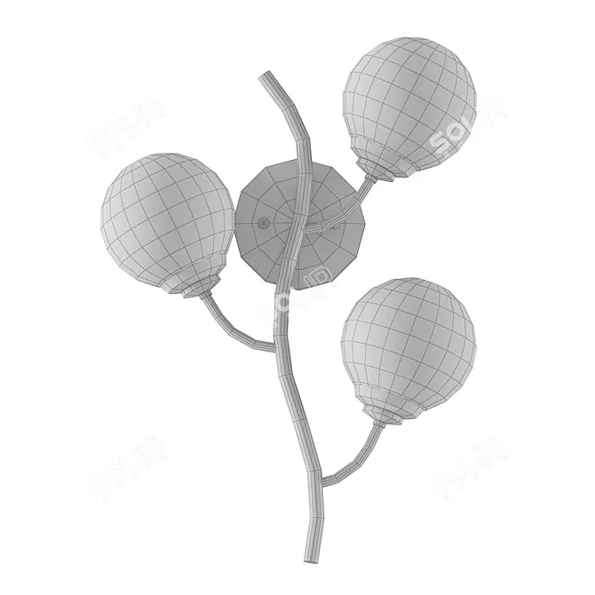 Elegant Grapes Wall Lamp 3D model image 3