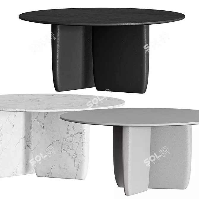 Zen-Inspired Outdoor Dining Table 3D model image 1