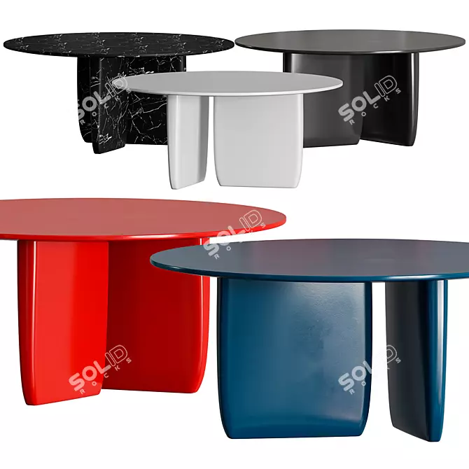 Zen-Inspired Outdoor Dining Table 3D model image 2