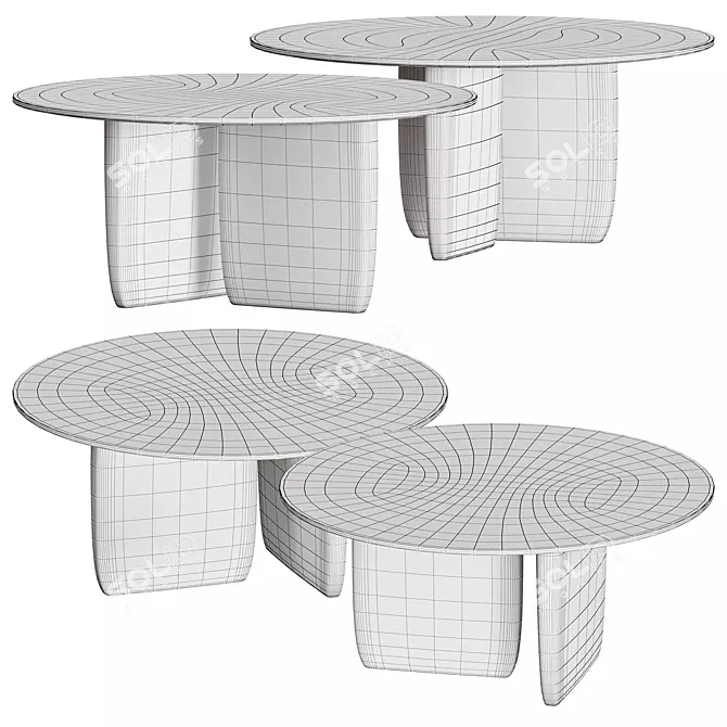 Zen-Inspired Outdoor Dining Table 3D model image 6