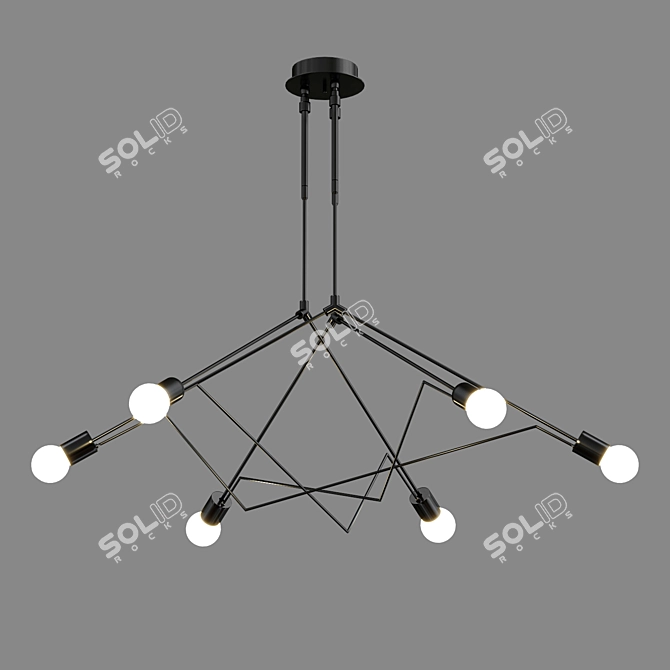 Divergence: Modern Bronze Pendant Light 3D model image 1