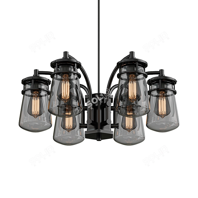 Kichler Lyndon: Architectural Bronze Outdoor Chandelier 3D model image 3