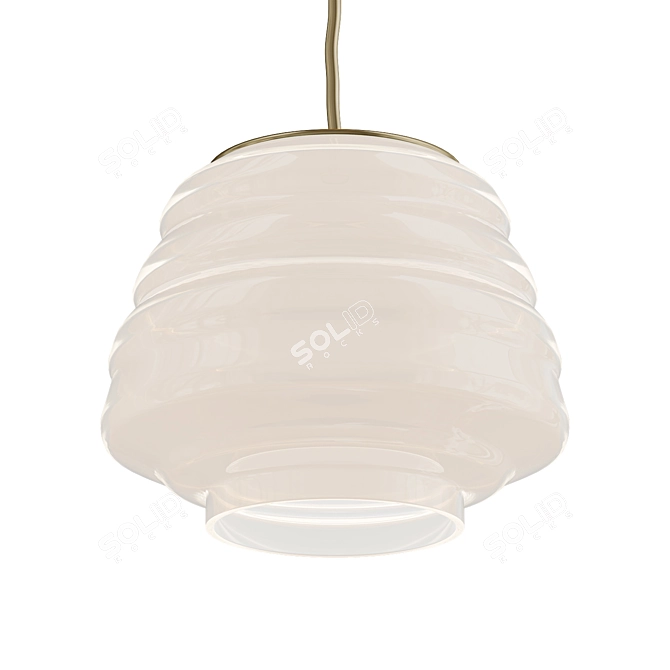 Hive Pendant Lamp in Milk Glass 3D model image 1