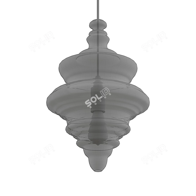 Elegant Glass Spool Pendant 3D model image 2