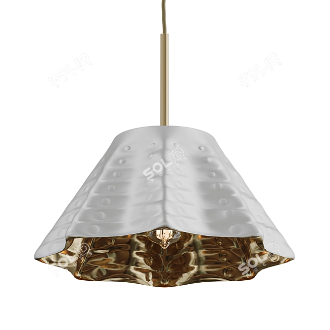 Rustic Hammered Pendant Light 3D model image 1