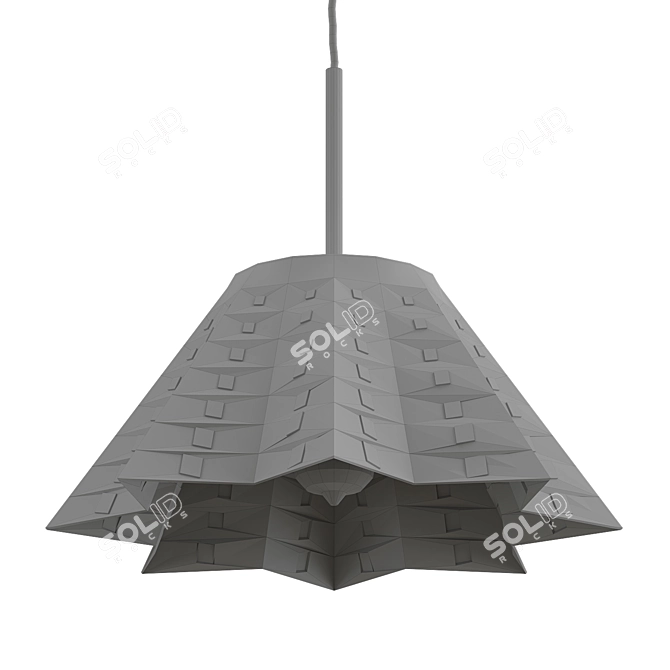 Rustic Hammered Pendant Light 3D model image 2