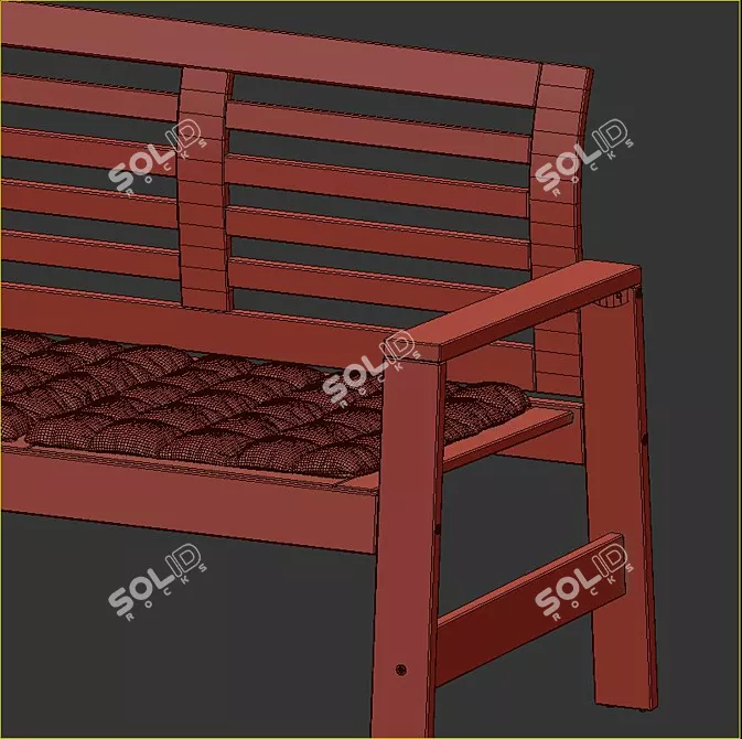 Outdoor Brown Stained Drop-Leaf Table and Chairs Set 3D model image 7