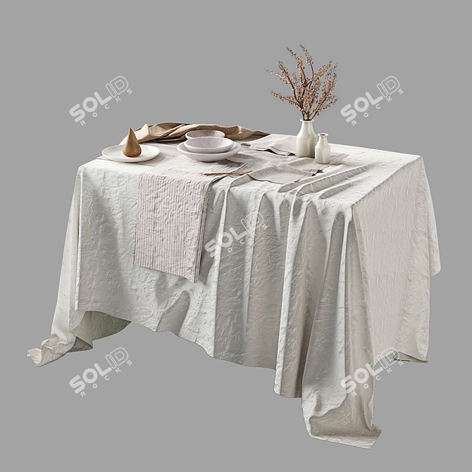 Elegant Table Linen Sets by Hale Mercantile 3D model image 2