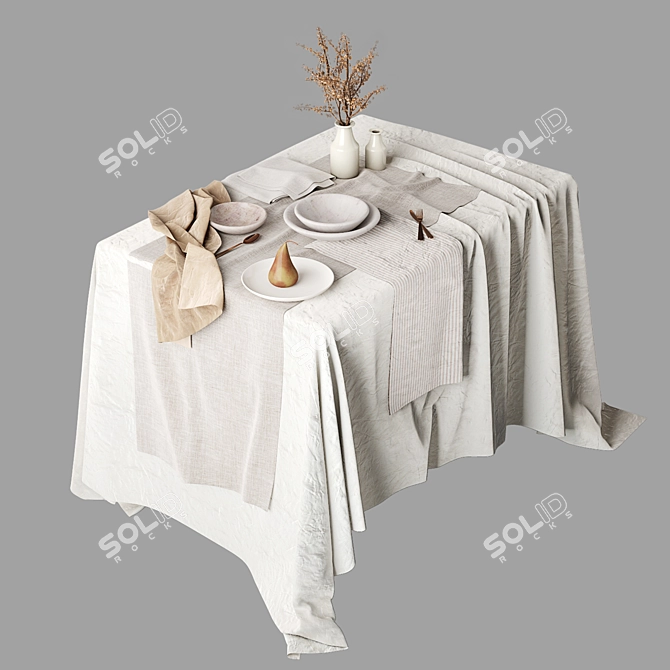 Elegant Table Linen Sets by Hale Mercantile 3D model image 3