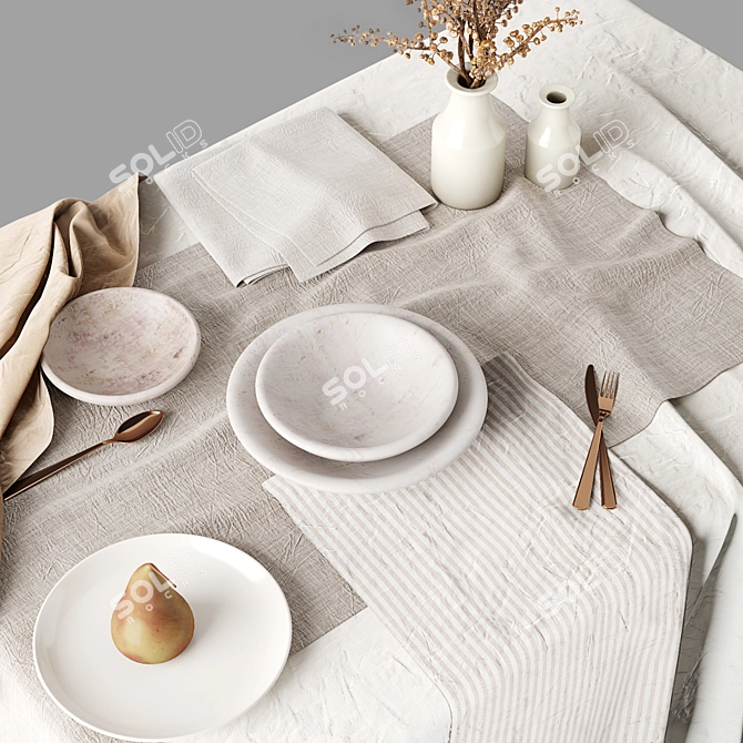 Elegant Table Linen Sets by Hale Mercantile 3D model image 4