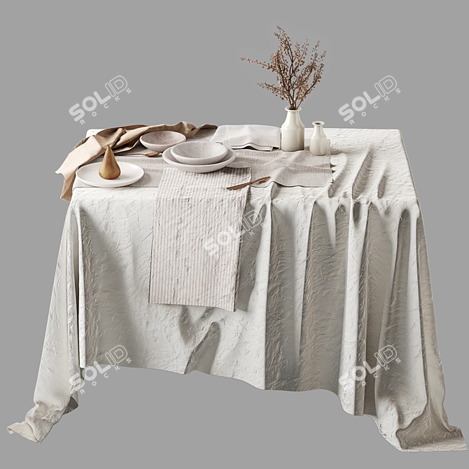 Elegant Table Linen Sets by Hale Mercantile 3D model image 5