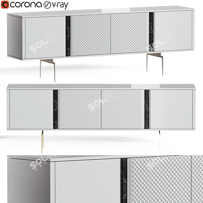 Modern Vesta Sideboard: Stylish Storage Solution 3D model image 1