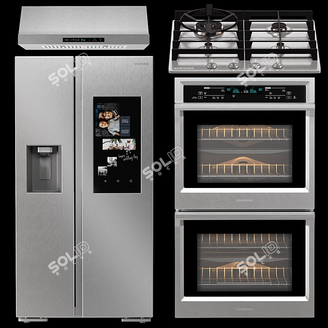 Sleek Samsung Home Appliances Set 3D model image 1