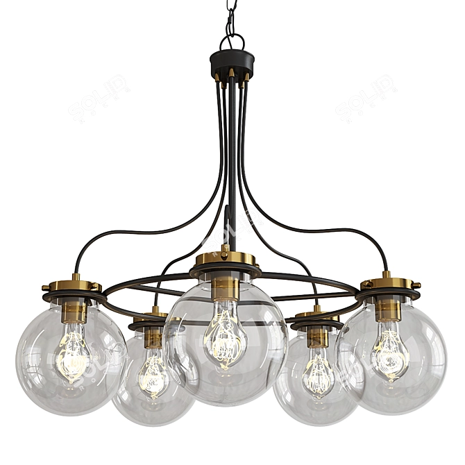 Orbital Elegance Chandelier 3D model image 1