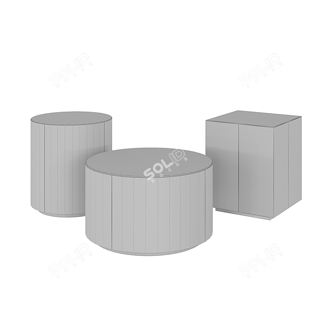 Modern Belt Low Tables 3D model image 2