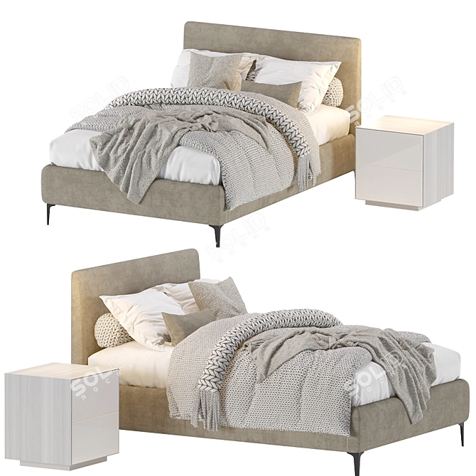 West Elm Andes Bed: Stylish and Sleek Furniture 3D model image 1