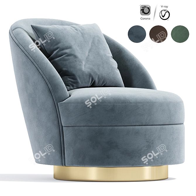 Axel Swivel Armchair: Stylish and Comfortable 3D model image 1