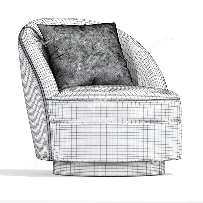 Axel Swivel Armchair: Stylish and Comfortable 3D model image 3