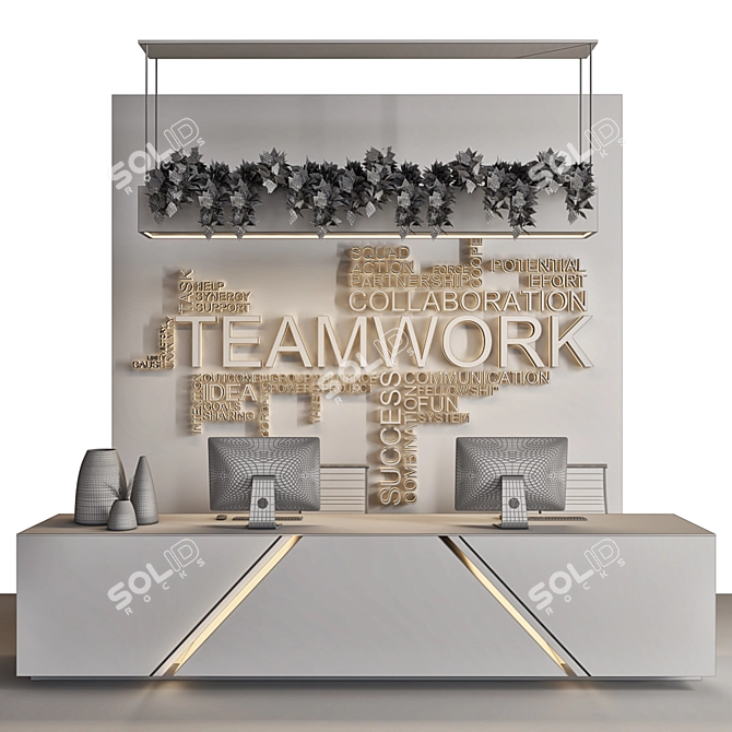 Modern Reception Desk: 3D Max Render 3D model image 4