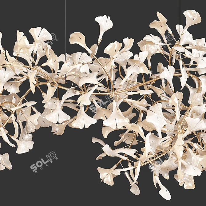 Gingko Chandelier: Elegant Nature-inspired Lighting 3D model image 3