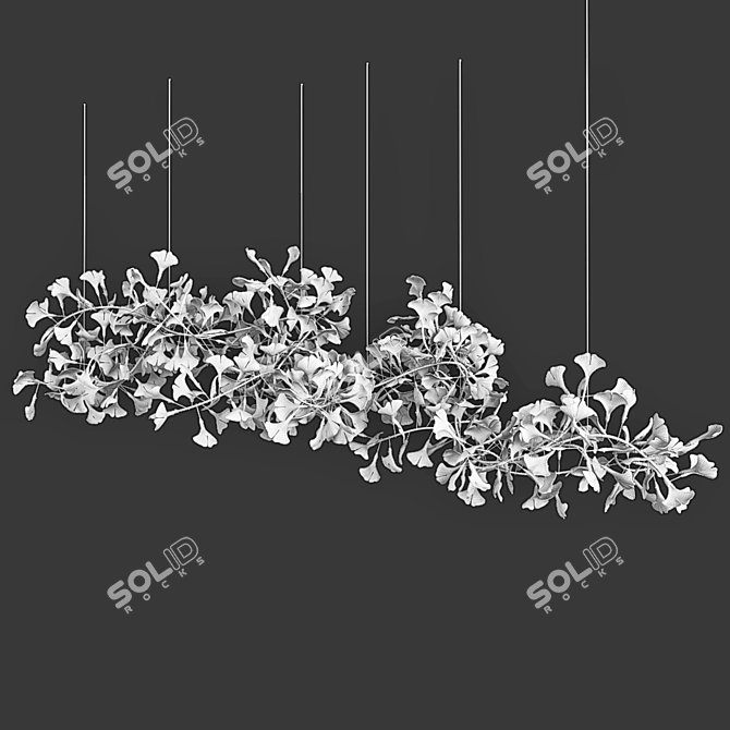 Gingko Chandelier: Elegant Nature-inspired Lighting 3D model image 4