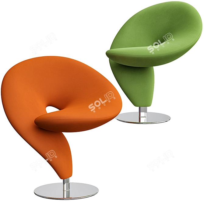 Unique and Stylish Question Mark Lounge Chairs 3D model image 1